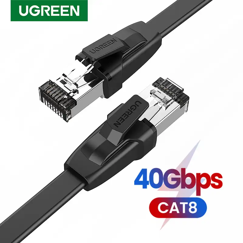 UGREEN Ethernet Cable Cat8 40Gbps Flat Network Cable High Speed Cat8 U/FTP for Laptop PC Router PS 4 Lan Patch Cord Cable RJ45