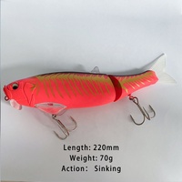 Appâts multiarticulés personnalisés de haute qualité 220mm 70g leurres de pêche Wobblers réalistes leurres nageurs coulants pour la pêche au bar