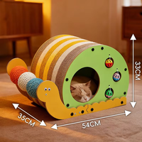 Lit-griffoir élégant pour chat en forme d'escargot, à rayures de dessin animé, durable, résistant aux déchirures, sans peluches, en carton ondulé épaissi, maison pour chat