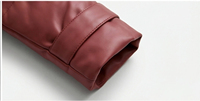 Manteau en cuir véritable rouge vin pour femmes, col rabattu, taille ajustable, veste matelassée, vêtements d'extérieur de luxe pour l'hiver