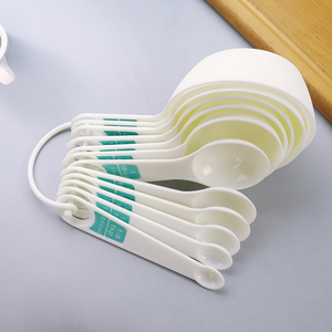 Kitchen Baking <b>Measuring</b> Set Multi Purpose 12 Pieces White Nesting Plastic <b>Measuring</b> <b>Spoon</b> and <b>Measuring</b> Cup Sets - Product Image 1