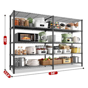 מדפי מתכת 5 קומות למדפי אחסון מדפים לאחסון מדף מוסך כבד מדפי מזווה מדפי מטבח - Product Image 2