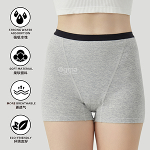 Culotte menstruelle ODM 4 couches <span class=keywords><strong>pour</strong></span> <span class=keywords><strong>femme</strong></span>, taille haute, shorty, anti-fuites, respirante, en coton écologique. - Product Image 4