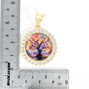 Colgante Amuleto con Diamante CZ, Árbol de la Vida, San Miguel, Mapa de Italia y Paloma, Chapado <span class=keywords><strong>en</strong></span> Oro de 14k, Joyería Hip Hop, Joyería Mexicana - Product Image 6