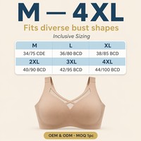 Soutien-gorge sans armatures grande taille, sans coutures, minimisant, doux, respirant, lissant le dos, en coton, avec bonnets moulés pour femme