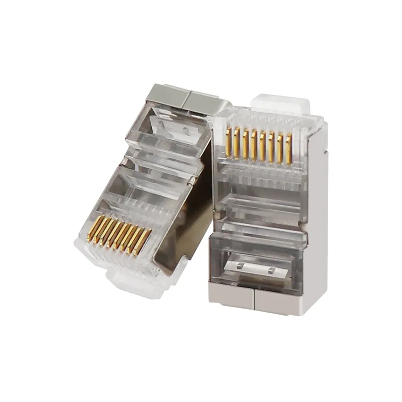 PUXIN Modular RJ45 Ethernet Cable Connector CAT5e FTP shielded 8P8C Pass through Plug for Terminal Applications