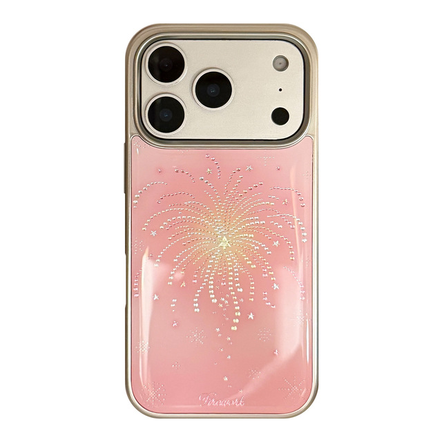 Pink fireworks Design Phone Case For iPhone 17 Promax Apple 16 for 15 gold-plated 14 new year atmosphere Design Cover 13