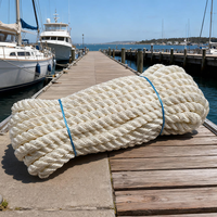 Corde en nylon multifilament tressée double, colorée, diamètre 3/8 pouce (14 mm), 100 m, pour lignes d'ancre, lignes d'amarrage et solutions d'amarrage pour bateaux