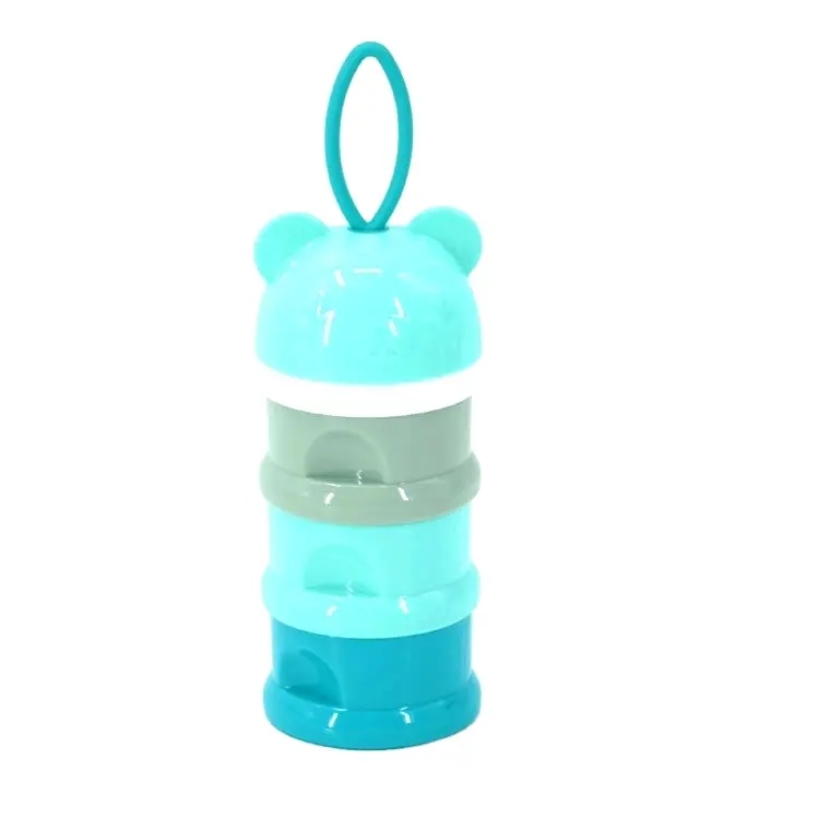 PP malzeme 3 kat colorfu seyahat plastik saklama kutusu bebek süt tozu için