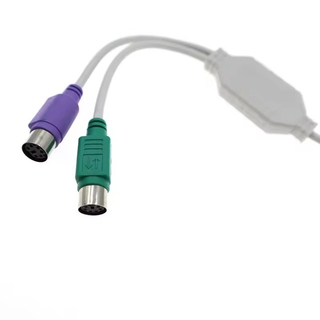 USB to ps/2 female to mouse+keyboard interface converter USB to 2 6pin female adapter cable suitable for any PC and laptop
