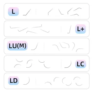 L/L+/LC/LD/LU(M) Curlขนตาปลอมต่อขนตา 8-15 Mix MatteสีดําเกาหลีPbt Faux Minkแต่ละขนตาLแต่งหน้าขนตา