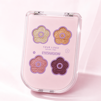 Paleta de Sombras de Ojos Rosa Vibrante con Logotipo Personalizado, Etiqueta Privada OEM, Acabado Brillante, Polvo Prensado Ligero, Tamaño Ideal para Viajes