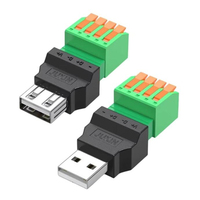USB2.0 무납땜 어댑터 USB 2.0 수형 터미널 블록 데이터 커넥터 USB 나사 터미널 보드 플러그