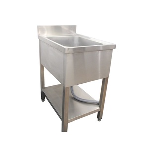 VICTORY Évier de cuisine à une cuve en acier inoxydable avec plinthe 30% de réduction pour hôtels et restaurants - Product Image 1