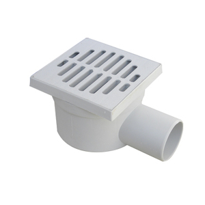 Low Profile Adjustable Siphon Drain 10x10cm Grey <b>PP</b> With 50mm Side Outlet - Product Image 1