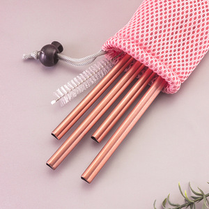 Paja de acero inoxidable 304, Pajita Rosa romántica en forma de corazón, bebida, té de la leche, fácil de limpiar con paja de regalo a mano, Día de San Valentín - Product Image 4