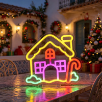 Lámpara de Neón Acrílica Navideña con Alimentación USB, Luz Decorativa para el Hogar y la Tienda