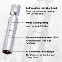 Prise de bougie d'allumage magnétique pivotante 14mm 16mm paroi mince entraînement magnétique 3/8in 12 points outil de retrait de prise de bougie d'allumage