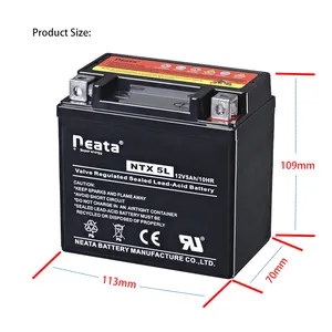 YT5L เครื่องยนต์เริ่มต้นแบตเตอรี่รถจักรยานยนต์แบตเตอรี่12โวลต์5 AH บำรุงรักษาฟรีสกู๊ตเตอร์ที่มีน้ำหนักเบาและรถจักรยานยนต์เริ่มต้นแบตเตอรี่