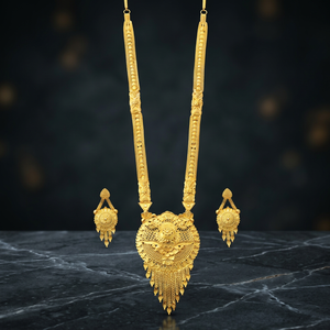 Wholesale 14K 18K 24K Micron Gold Fashion Long Jewelry Set, Traditional Wedding Long Jewelry Set Micron Forming Long Jewelry Set - Product Image 3