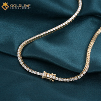 Collier chaîne tennis classique personnalisé en or jaune 10 carats avec diamant de laboratoire taille D VVS certifié IGI, cadeau de mariage et de fiançailles