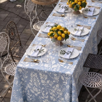 Nappe Jacquard Florale Damassée en Polyester Personnalisable Lavable Moderne Tissée pour Mariage Banquet Hôtel Fête en Plein Air Décoration de Table