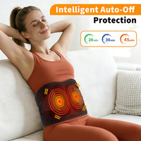 Ceinture de massage chauffante sans fil avec logo personnalisé, rechargeable par USB, pour le bas du dos, avec vibration, chauffe-ventre et soutien lombaire