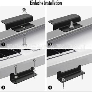 Solar Mounting <b>Bracket</b> Z Type <b>Black</b> Aluminum Anodized For RV Boat Solar Panel Installation - Product Image 4