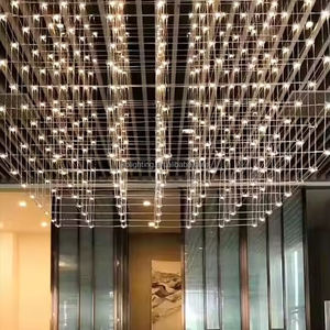 Customized Engineering Hotel Exhibition Decoration Large Chandelier Rectangle Cube <strong>Pendant</strong> <strong>Light</strong> - Product Image 6