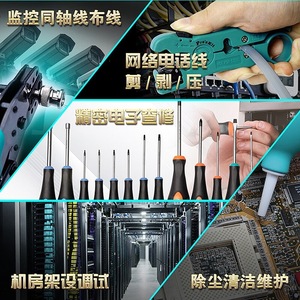 Kit d'outils de réparation de réseau ProTech 45 pièces, coupe-câbles et tournevis pour systèmes de surveillance et maintenance aérospatiale - Product Image 1