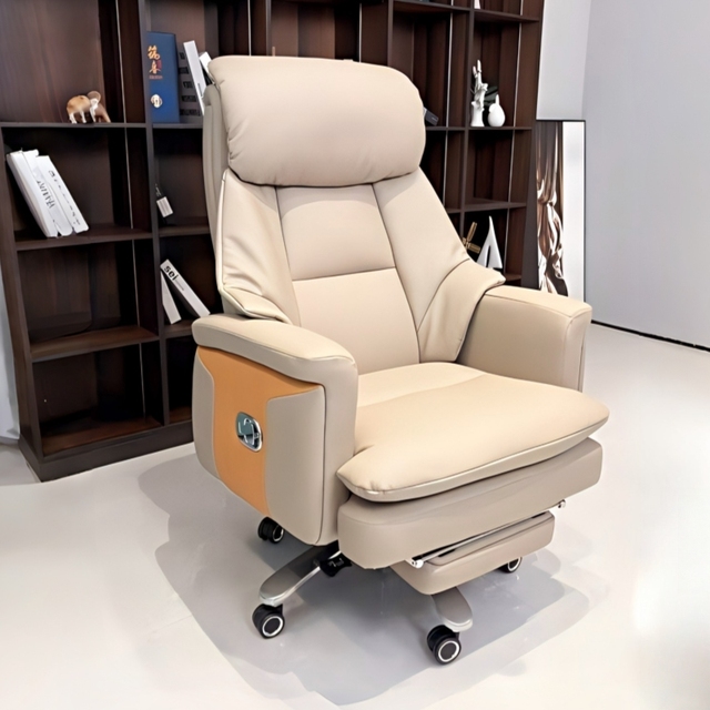 Luxury-lite Modern Leather Executive Office Chair Swivel Comfortable Computer Use Lumbar Support Ergonomic Design for Office