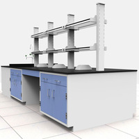 Table de travail de laboratoire hospitalier moderne sur mesure avec évier, banc de laboratoire biologique modulaire personnalisé en gros pour applications scolaires