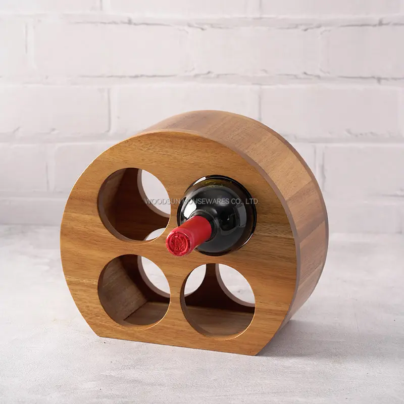 Woodsun üretici ahşap perakende vitrin rafı için kırmızı şarap modüler ahşap şarap rafları tezgah