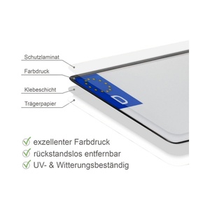 Autocollant réutilisable en PVC auto-adhésif réfléchissant pour <span class=keywords><strong>plaque</strong></span> d'<span class=keywords><strong>immatriculation</strong></span> européenne, design de dessin animé 3D personnalisé pour les véhicules de circulation routière - Product Image 4