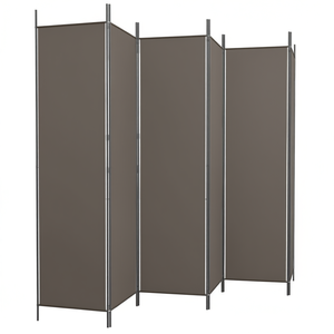 Separador de Ambientes de Metal y Tela de 6 Paneles, Color Antracita, 118.1"x86.6", Multifuncional - Product Image 1