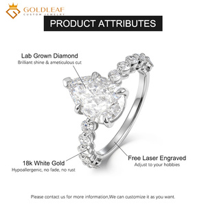 แหวนหมั้นเพชรทรงหยดน้ำทองคำขาว 18K หรูหรา ขายส่ง พร้อมใบรับรองจากผู้ตรวจสอบอิสระ สำหรับงานแต่งงาน - Product Image 5