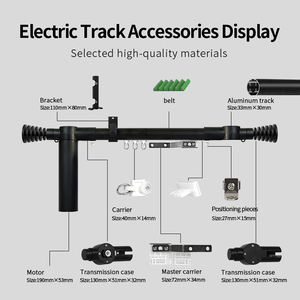 Ensemble de rideaux motorisés KYOK Black Motorized Roman Rod Luxury Modern Bluetooth Sensor - Product Image 4