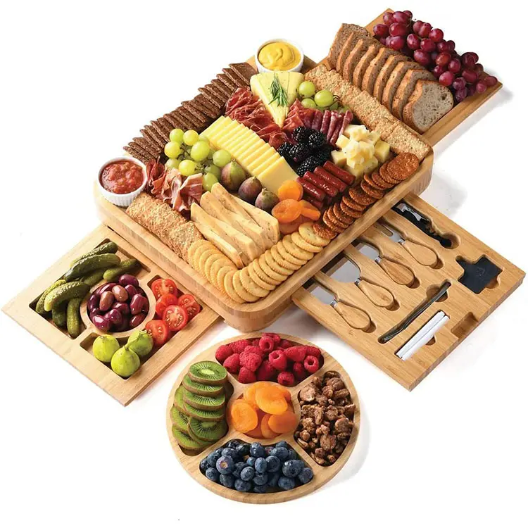 Custom Charcuterie Board Houten Kaas Plaat Tabla De Quesos Bamboe Kaasplank Voor Keuken