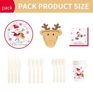 ชุดอุปกรณ์ตกแต่งงานเลี้ยงคริสต์มาส DAMAI จานกระดาษลายซานตาคลอสและกวางเรนเดียร์ ผ้าเช็ดปาก ชุดอุปกรณ์บนโต๊ะอาหารลายโนมคริสต์มาส - Product Image 6