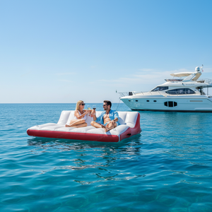 Île flottante gonflable de luxe avec dossier - Canapé aquatique robuste pour 2 personnes, idéal pour les fêtes sur yacht et les <span class=keywords><strong>loisirs</strong></span> en mer - Product Image 1