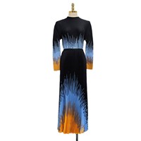 Nouvelle Collection 2026 : Ensemble Deux Pièces Plissé Imprimé pour Femme - Haut Plissé et Jupe Longue Style Miyake