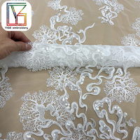 Nouveau design Tissu en dentelle guipure, dentelle française, tissu perlé, dentelle en maille, tissu brodé de sequins pour robe de soirée élégante