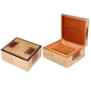 新设计多重雪茄存储激光标志红木复古防水定制烟盒