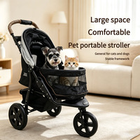 Poussette pliable tout-terrain à 3 roues JXB PG8350 pour animaux de compagnie, chien, chat, pour le jogging