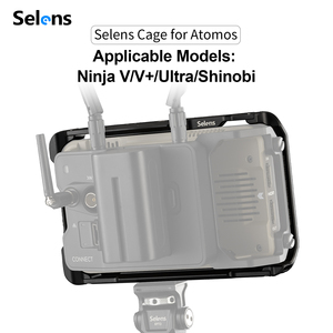 Estabilizador de Jaula para <span class=keywords><strong>Monitor</strong></span> Selens SRA8-NinjaV-B para <span class=keywords><strong>Atomos</strong></span> <span class=keywords><strong>Ninja</strong></span> V Series con Riel NATO Integrado y Abrazadera para Cables - Product Image 2
