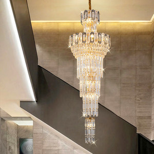 Nuovo Stile Lampadario <span class=keywords><strong>a</strong></span> <span class=keywords><strong>Sospensione</strong></span> per Lobby di Hotel, Villa, Duplex, Lussuoso Lampadario <span class=keywords><strong>a</strong></span> Spirale Lungo per Scale e <span class=keywords><strong>Soggiorno</strong></span> in Cristallo Dorato - Product Image 3
