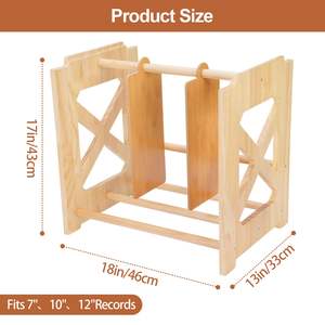 Portatradischi in legno impilabile da 80 ~ 100 LP portaoggetti per Album da 80 a LP riviste di CD classici libri cubo cremagliera cassetti organizer - Product Image 2