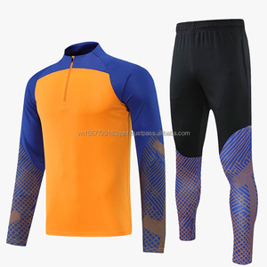 Conjunto de Camiseta de Fútbol Estampada de Manga Larga para Adolescentes, Chaqueta Deportiva con Media Cremallera Unisex, Logotipo Personalizable, Secado Rápido, Transpirable, Otoño - Product Image 6