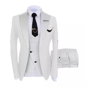 Nouvelle Collection : Costumes d'affaires blancs et roses pour hommes – Ensemble Blazer, Gilet et Pantalon – Tuxedos de Marié pour Hommes – <span class=keywords><strong>Costume</strong></span> de Mariage 3 Pièces - Product Image 5