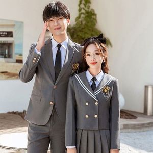 Design Wholesale High School Student Dress Race Costumes Graduation Uniform Supple Vogue Blazer Shirt Lattice - Product Image 4
